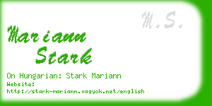 mariann stark business card